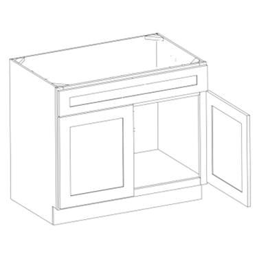 Sink Base 1 Fixed Drawer and 2 Doors Cabinet