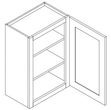GRAY SHAKER- Single Door Wall Cabinet (12D)
