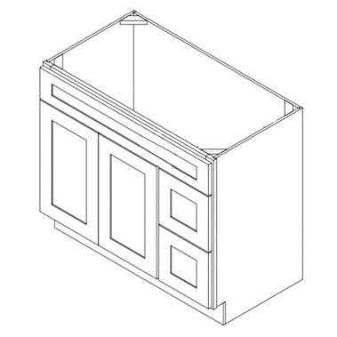 Vanity Combo 2 Doors 2 Right Drawers Cabinet 