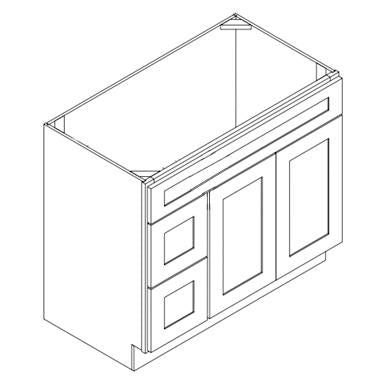 Vanity Combo 2 Doors 2 Left Drawers Cabinet