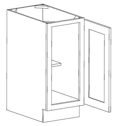 WHITE SHAKER- Full Door Base Cabinet (34-1/2H x 24D)