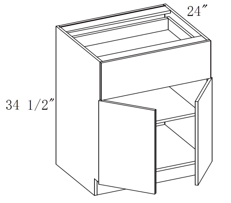 Base 1 Drawer and 2 Doors Cabinet