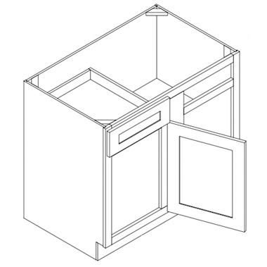 GRAY SHAKER- Blind Base Cabinet (34-1/2H x 24D)