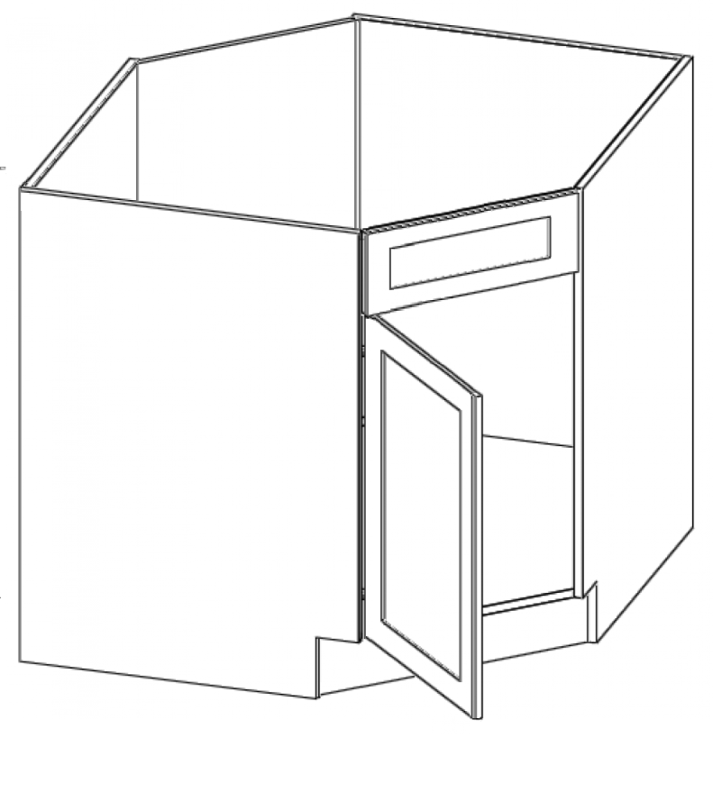 WHEAT SLIM- Corner Sink Base Cabinet (34-1/2H x 24D)