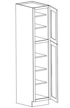 BLACK SHAKER- 2 Door Pantry Cabinet (24D)