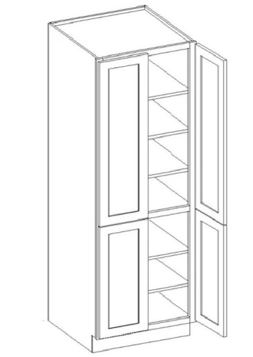 WHEAT SLIM- 4 Door Pantry Cabinet (24D)