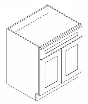 WHITE SHAKER- Sink Base Cabinet (34-1/2Hx24D)