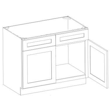 WHITE SHAKER- Sink Base Cabinet (34-1/2Hx24D)