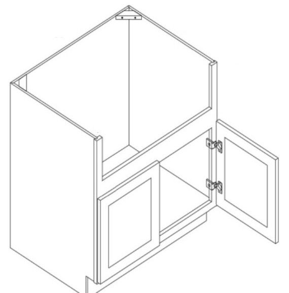 WHITE SHAKER- Farm Sink Base Cabinet (34-1/2H x 24D)