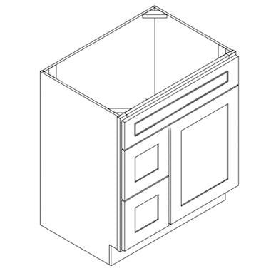Vanity Combo 1 Door 2 Left Drawers Cabinet 