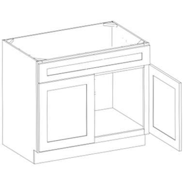 Vanity Sink 1 Fixed Drawer and 2 Doors Cabinet
