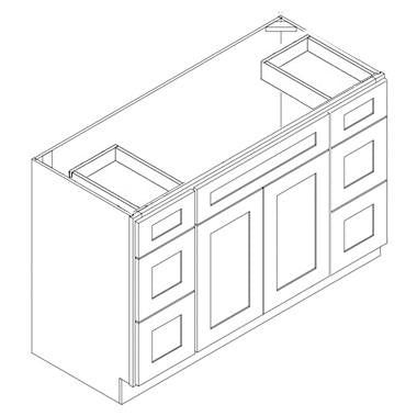 BLACK SHAKER- Center Sink & Drawer Vanity Combo (34-1/2H x 21D)