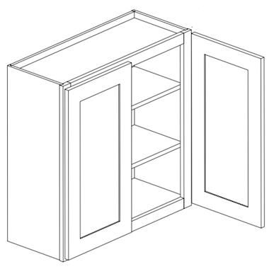 GRAY SHAKER- Wall Double Doors Cabinet (12D)