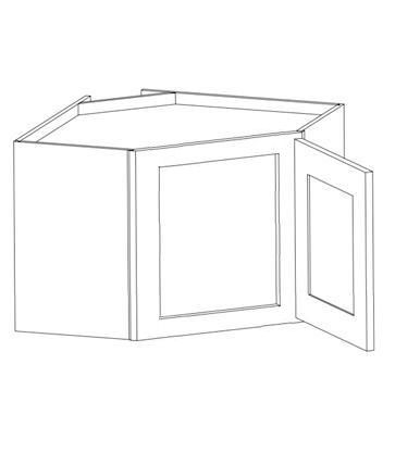WHITE SHAKER- Topper Diagonal Corner Wall Cabinet (12D)