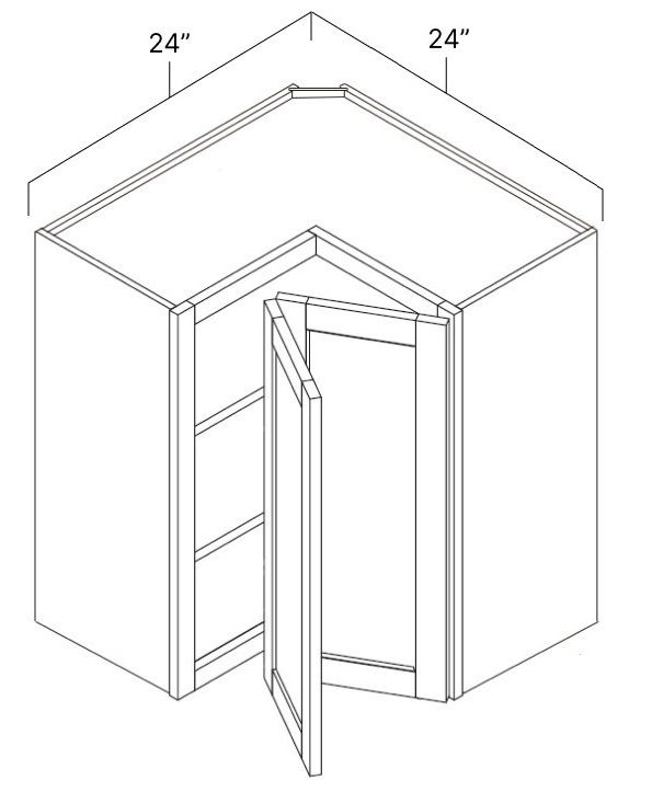 GRAY SHAKER- Easy Reach Corner Wall Cabinet (12D)