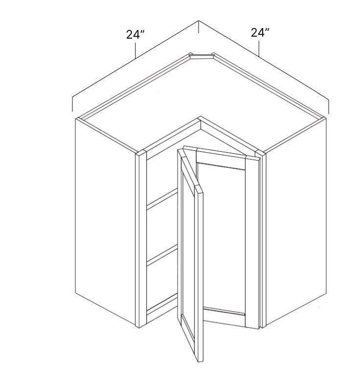 BLACK SHAKER- Easy Reach Corner Wall Cabinet (24Wx12D)