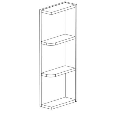GRAY SHAKER- 9W Wall End Shelf Cabinet (9Wx12D)