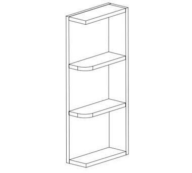 GRAY SHAKER- 9W Wall End Shelf Cabinet (9Wx12D)